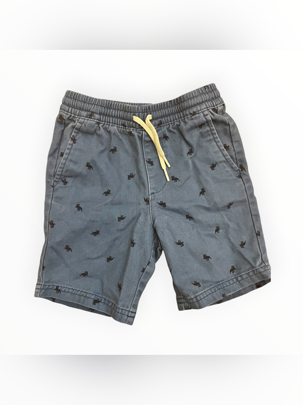 Old Navy Boys Dinosaur Print Pull-On Shorts | Blue Chambray Elastic Waist
